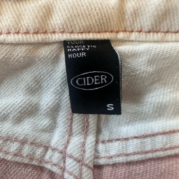 Cider Women's Patchwork Wide Leg Relaxed Fit Jeans Retro Y2K Pink White, sz S - Picture 5 of 5